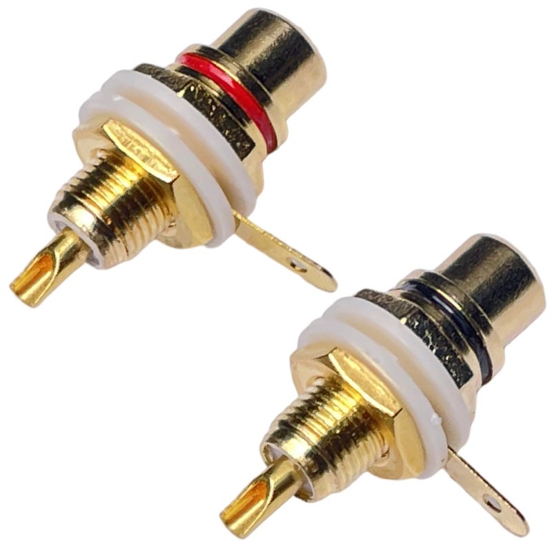 Cess RCA Socket Chassis Panel Mount, 10 Pack, Gold Plated, 29 x 23 x 15mm - Image 3